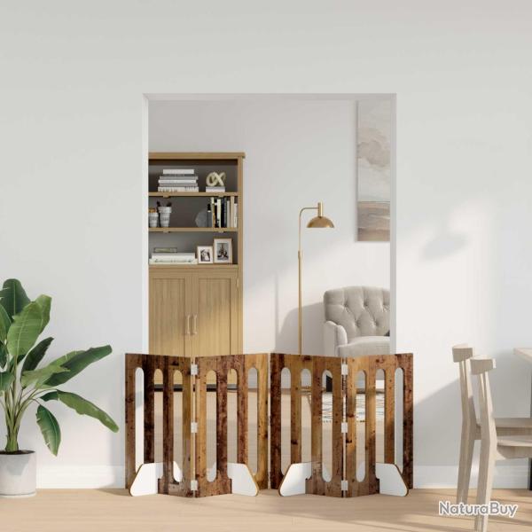 Cl�ture pliable pour animaux 4 pcs Bois de ch�ne