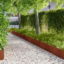 Bordure de Pelouse 20 pcs 103 x 30 cm Acier Rouill&eacute;