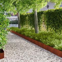 Bordure de Pelouse 20 pcs 103 x 20 cm Acier Rouill&eacute;
