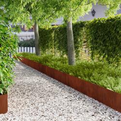 Bordure de Pelouse 10 pcs 103 x 30 cm Acier Rouill&eacute;