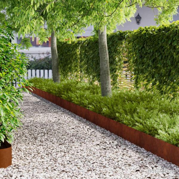 Bordure de Pelouse 10 pcs 102 x 15 x 4 cm Acier Rouill�