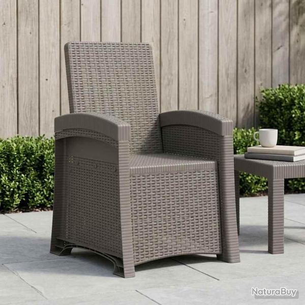 Chaise de inclinable imitant le rotin Gris clair PP