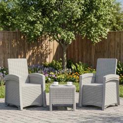 Chaise de inclinable imitant le rotin 2 pcs Blanc PP