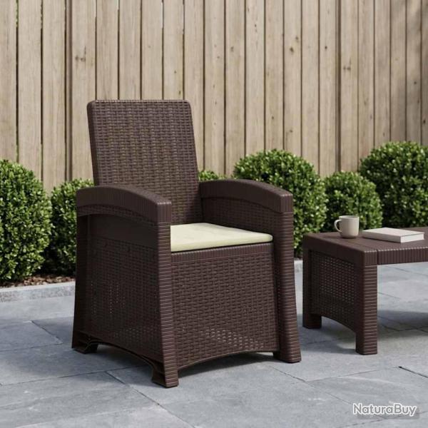 Chaise de inclinable imitant le rotin Marron et cr�me PP