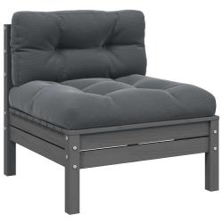 Canap&eacute; central de avec coussins anthracite Gris Pin