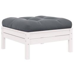 Repose-pied de avec coussin anthracite Bois de pin blanc