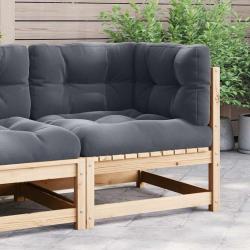 Canap&eacute; d'angle avec coussins, en bois de pin massif, anthracite, pour le salon