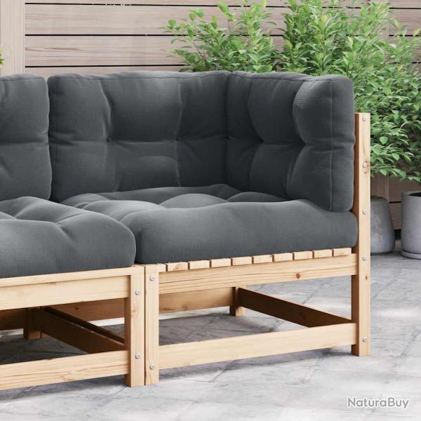 Canap� d'angle de coussins anthracite Bois de pin massif