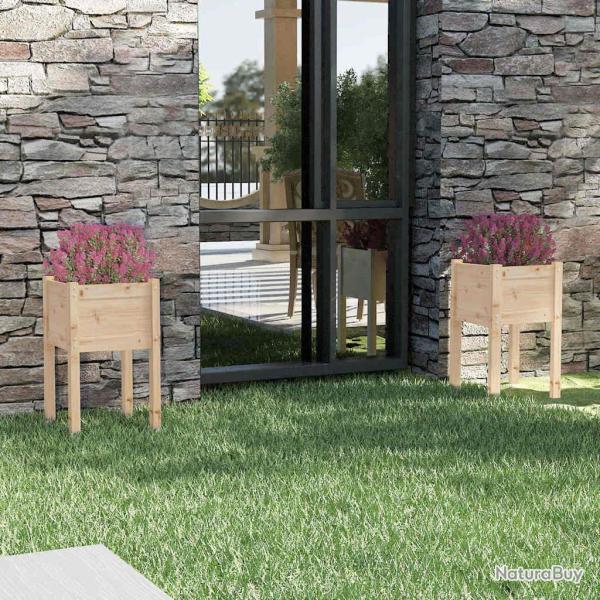 Jardini�res d'ext�rieur 2 pcs 40x40x70 cm bois de pin massif