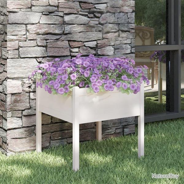 Jardini�re blanc 70x70x70 cm bois de pin massif