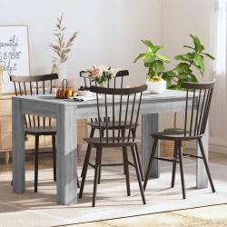 Table &agrave; d&icirc;ner gris 140x74,5x76 cm Bois d'ing&eacute;nierie
