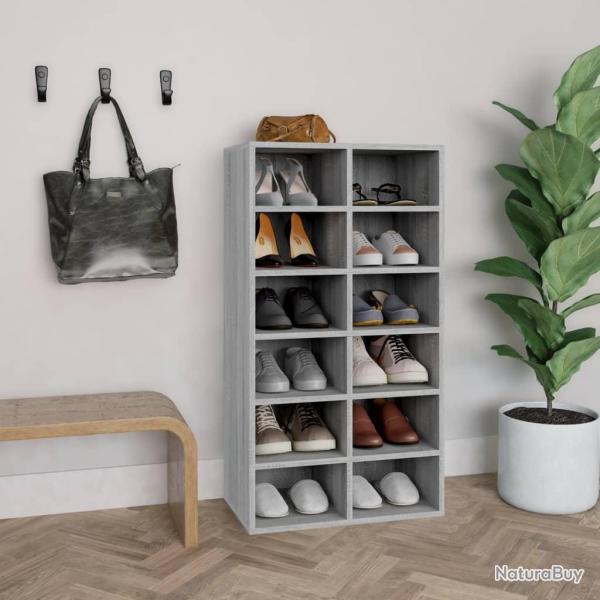 �tag�re � chaussures gris 54x34x100,5 cm Bois ing�nierie