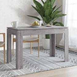Table &agrave; d&icirc;ner gris 120x60x76 cm bois d'ing&eacute;nierie