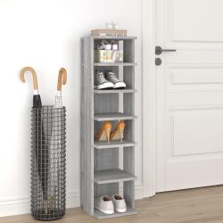 &Eacute;tag&egrave;re &agrave; chaussures gris 27,5x27x102 cm Bois ing&eacute;nierie