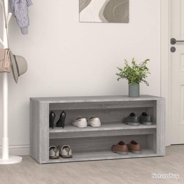 �tag�re � chaussures gris 100x35x45 cm Bois d'ing�nierie