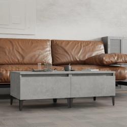 Tables d'appoint 2 pcs Gris b&eacute;ton 50x46x35 cm Bois d'ing&eacute;nierie