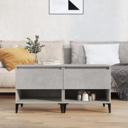 Tables d'appoint 2 pcs Gris b&eacute;ton 50x46x50 cm Bois d'ing&eacute;nierie