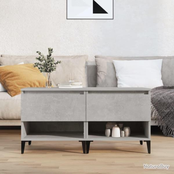 Tables d'appoint 2 pcs Gris b�ton 50x46x50 cm Bois d'ing�nierie