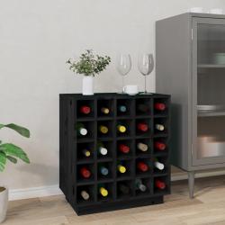 Armoire &agrave; vin Noir 55,5x34x61 cm Bois de pin massif