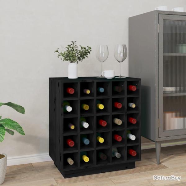 Armoire � vin Noir 55,5x34x61 cm Bois de pin massif