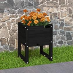 Jardini&egrave;re Noir 40x40x52,5 cm Bois massif de pin