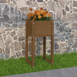 Jardini&egrave;re Marron miel 40x40x81 cm Bois massif de pin