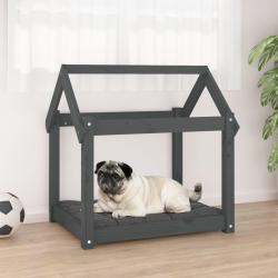 Lit pour chien Gris 71x55x70 cm Bois de pin solide