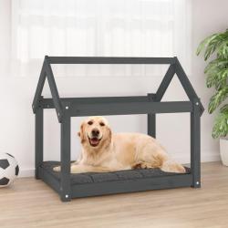 Lit pour chien Gris 81x60x70 cm Bois de pin solide