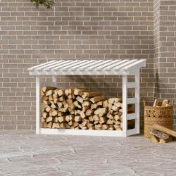 Support pour bois de chauffage Blanc 108x64,5x78 cm Bois de pin