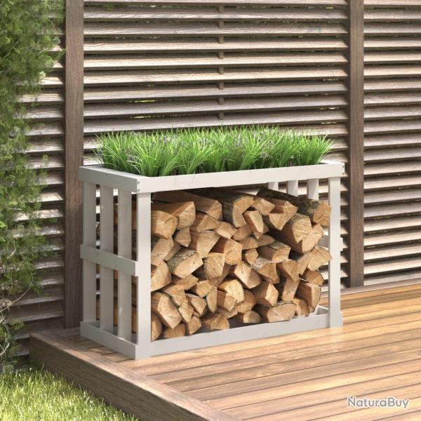 Porte-b�ches d'ext�rieur Blanc 108x52x74 cm Bois massif de pin