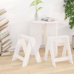 Tabourets lot de 2 blanc 40x40x45 cm bois massif de pin