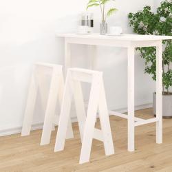 Tabourets lot de 2 blanc 40x40x75 cm bois massif de pin