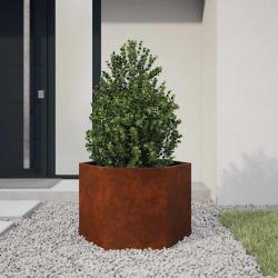 Jardini&egrave;re Rouill&eacute; 60x60x45 cm Acier corten