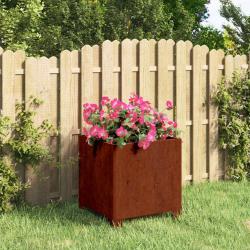 Jardini&egrave;re avec pieds Rouill&eacute; 30x30x30 cm Acier corten