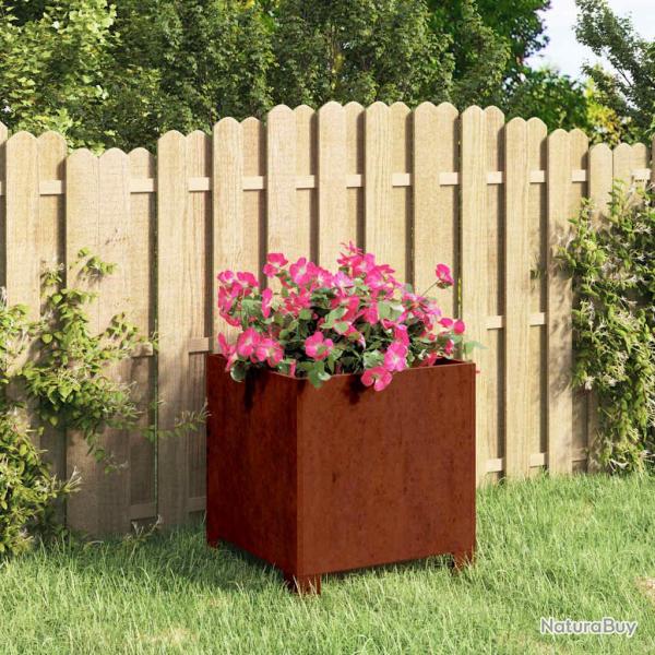 Jardini�re avec pieds Rouill� 30x30x30 cm Acier corten