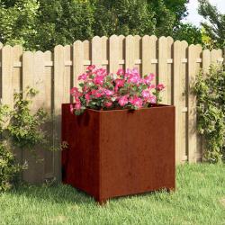Jardini&egrave;re avec pieds Rouill&eacute; 40x40x40 cm Acier corten