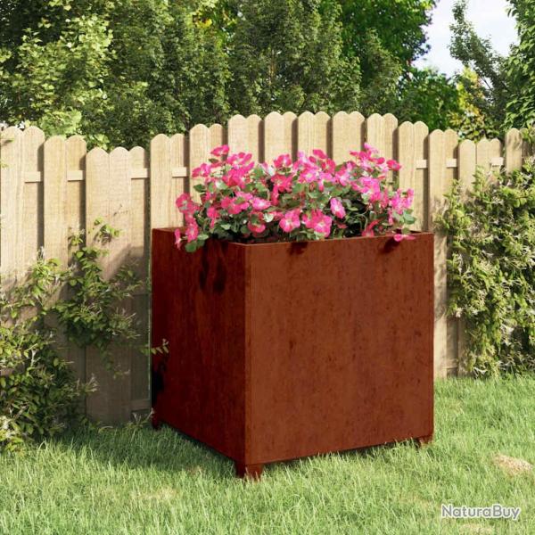 Jardini�re avec pieds Rouill� 50x50x50 cm Acier corten
