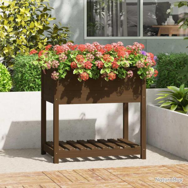 Jardini�re avec �tag�re Marron miel 82,5x54x81 cm Bois de pin