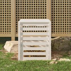 Composteur Blanc 63,5x63,5x77,5 cm Bois massif de pin
