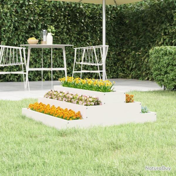 Jardini�re Blanc 80x80x27 cm Bois massif de pin