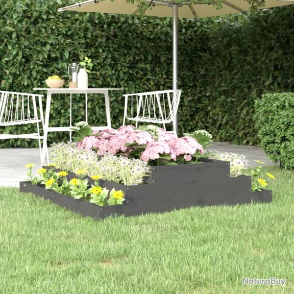 Jardini�re Gris 110x110x27 cm Bois massif de pin