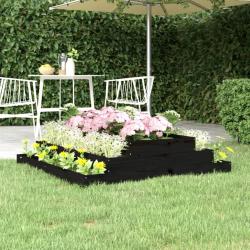 Jardini&egrave;re Noir 110x110x27 cm Bois massif de pin