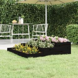 Jardini&egrave;re Noir 107x107x27 cm Bois massif de pin
