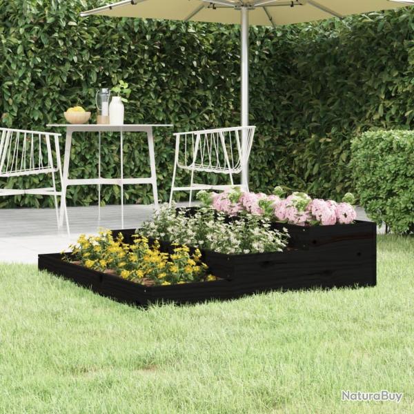 Jardini�re Noir 107x107x27 cm Bois massif de pin