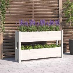 Jardini&egrave;re Blanc 112x25x66 cm Bois massif de pin