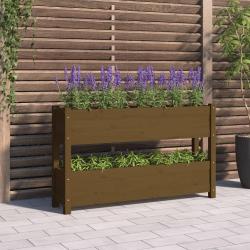 Jardini&egrave;re Marron miel 112x25x66 cm Bois massif de pin