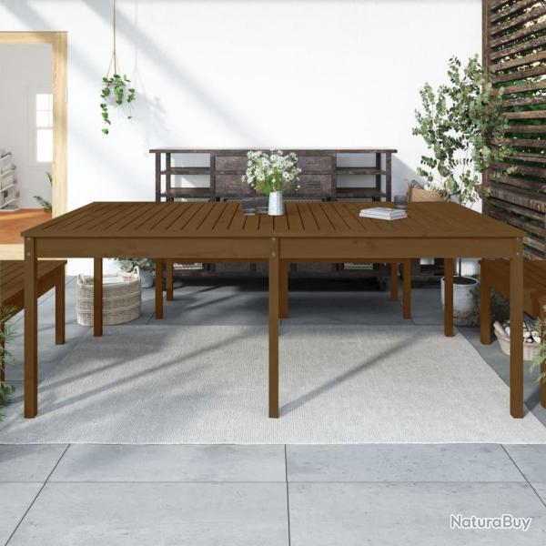 Table de marron miel 203,5x100x76 cm bois massif de pin