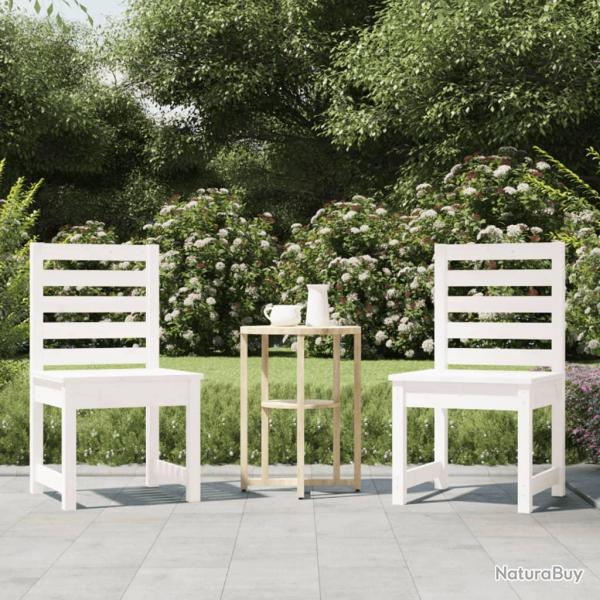 Chaises de lot de 2 blanc 50x48x91,5 cm bois massif pin