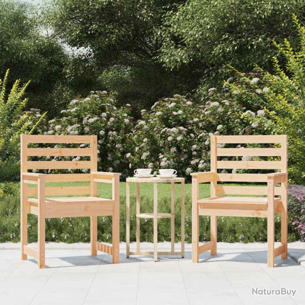Chaises de lot de 2 60x48x91 cm bois massif de pin