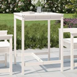 Table de blanc 82,5x82,5x110 cm bois massif de pin